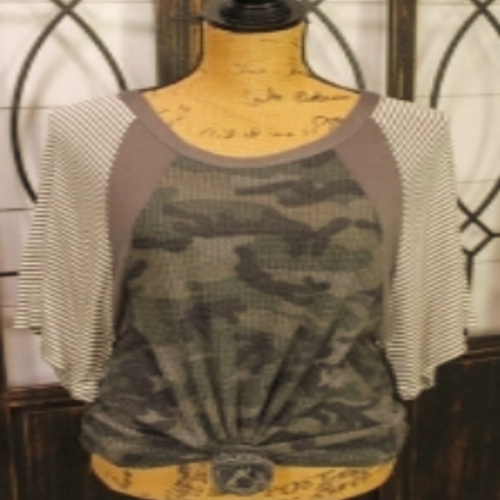 Oversized Camo boutique top